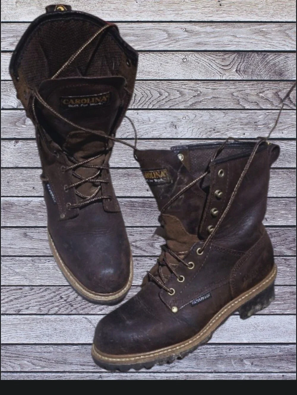 Carolina Men's Dark Brown Lace-Up Work Boots